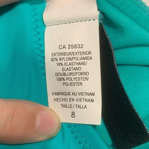 $5 ADD ON ITEM ABS- ALLEN SCHWARTZ TEAL 1 piece Strapless suit - Picture 11 of 12